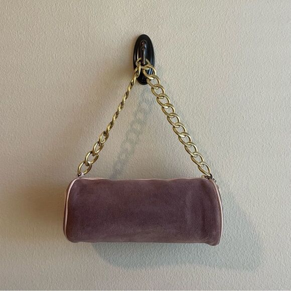 Y2K Vintage juicy couture velour purple and pink barrel shoulder bag - Picture 9 of 12